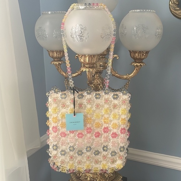Brand New CYNTHIA ROWLEY Clear Daisy Rainbow Beaded Tote Colorful Shoulder Bag - Picture 13 of 13